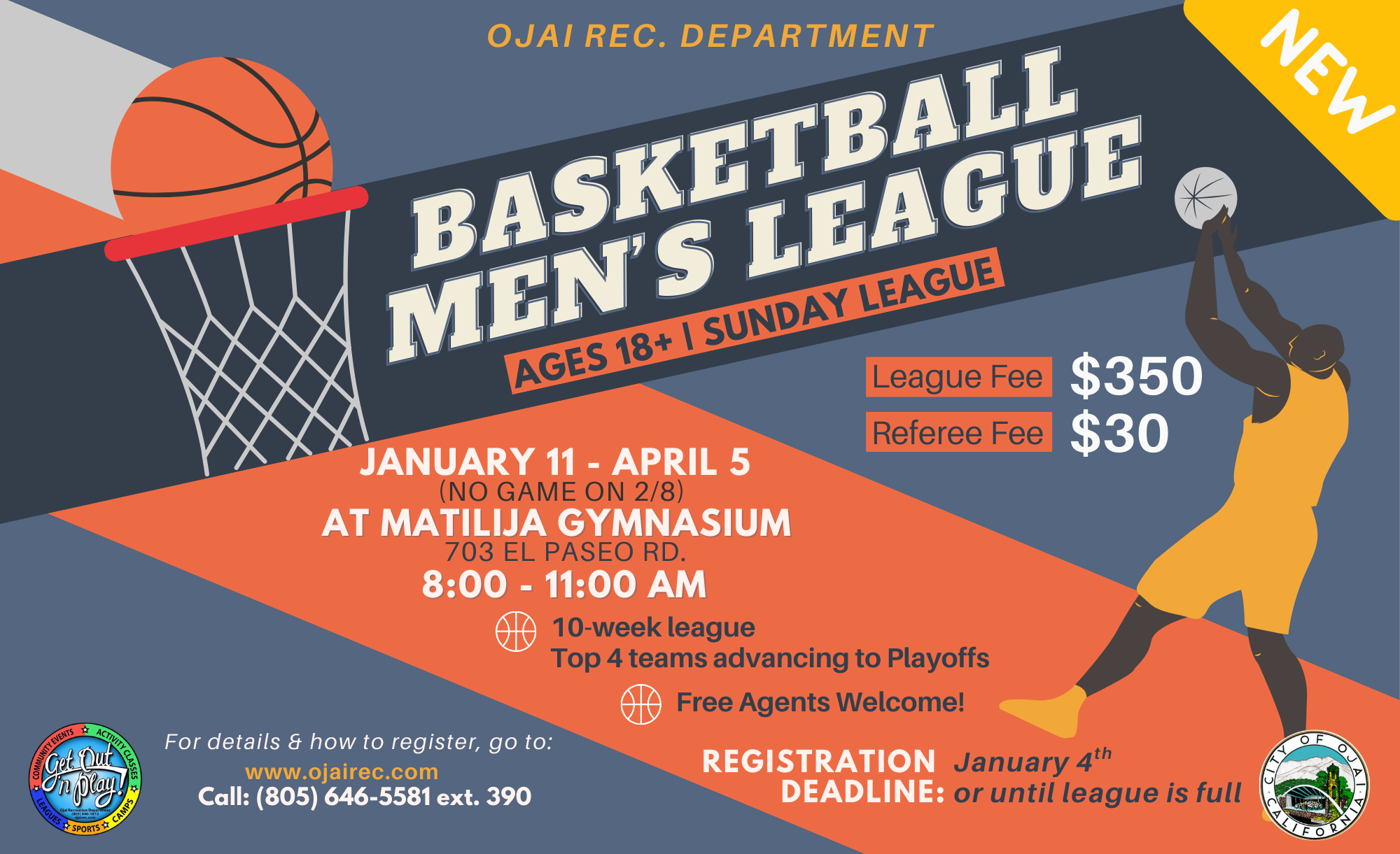 Mens Basketball League Flyer